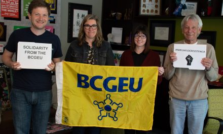 British Columbia Government and Service Employees’ Union in support of the striking workers in Colombia